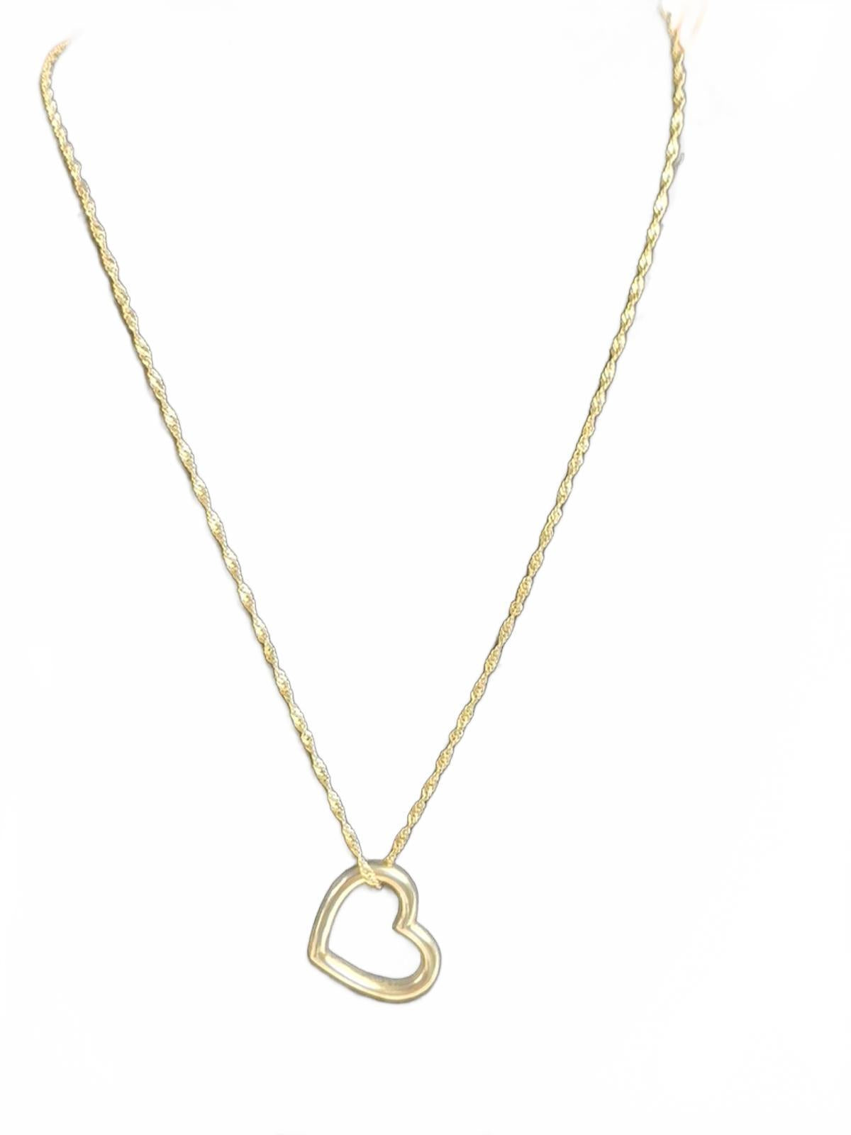 Italy 925 Sterling Silver Heart Pendant & Necklace