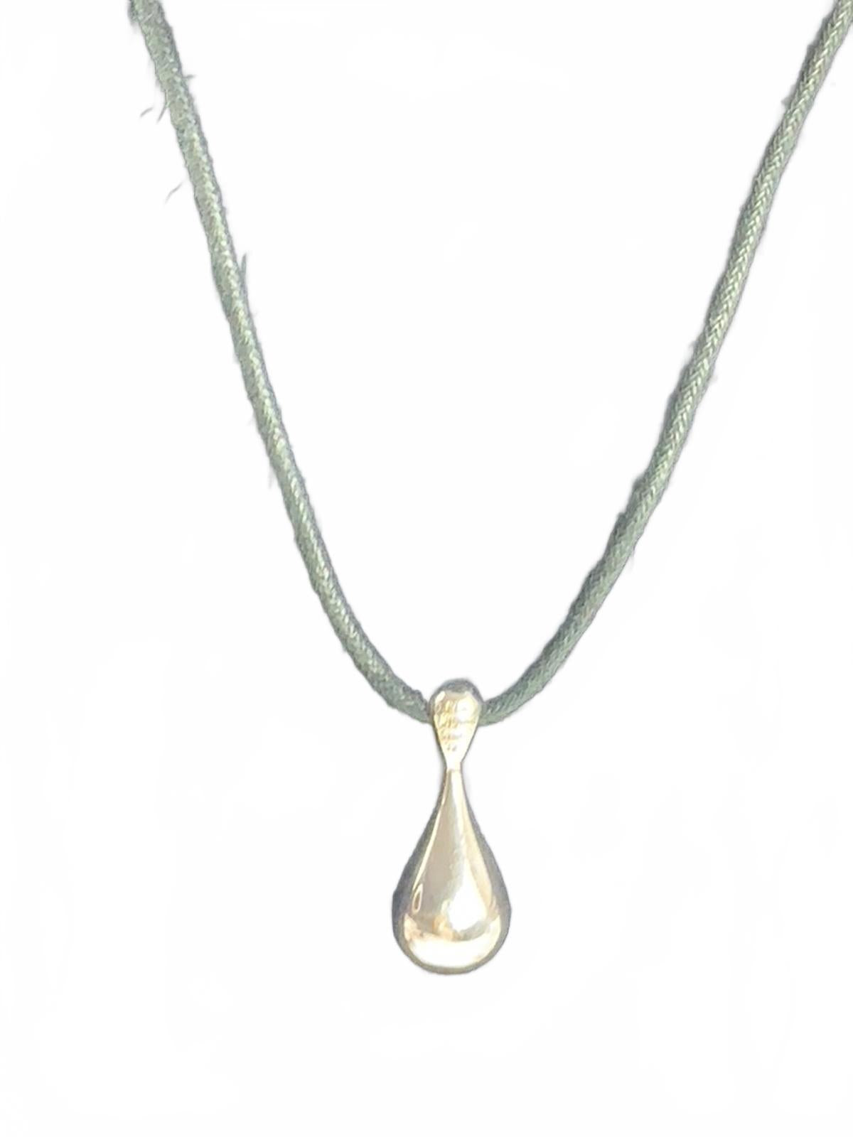 RLM Robert Lee Morris Sterling Silver Teardrop Dangle Cord Pendant/Necklace