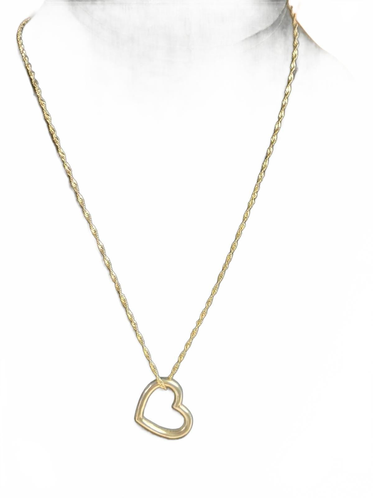 Italy 925 Sterling Silver Heart Pendant & Necklace