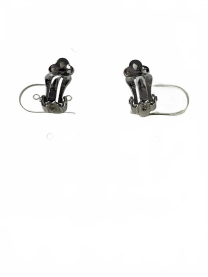 Louis Segal California Silvertone Aurora Borealis Dangles Clip-On Earrings