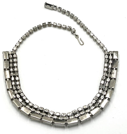 Silvertone Milk Glass Parure 4-pc Matched Jewelry Set