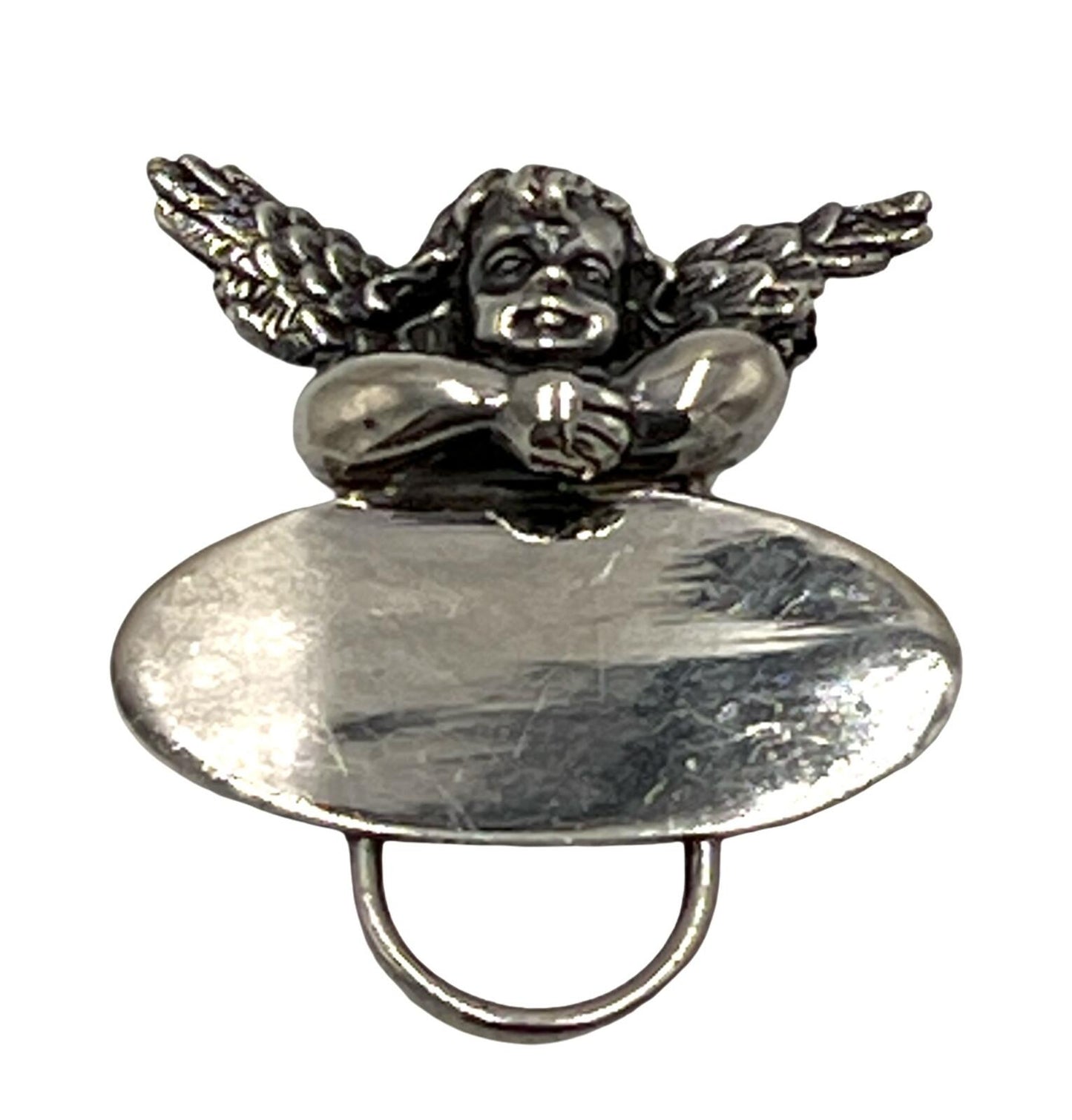 Angel/Cherub-motif Brooch Eyelass Keeper in Sterling Silver