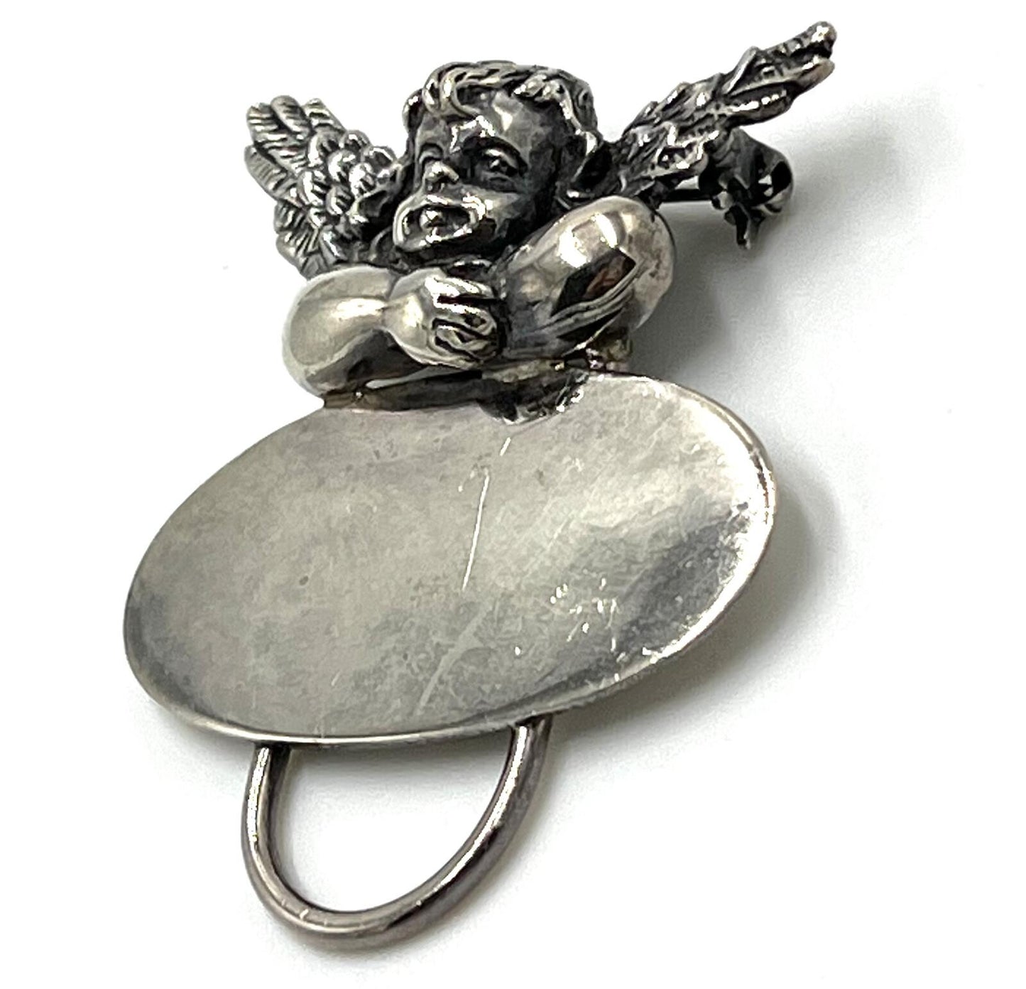 Angel/Cherub-motif Brooch Eyelass Keeper in Sterling Silver
