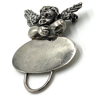 Angel/Cherub-motif Brooch Eyelass Keeper in Sterling Silver