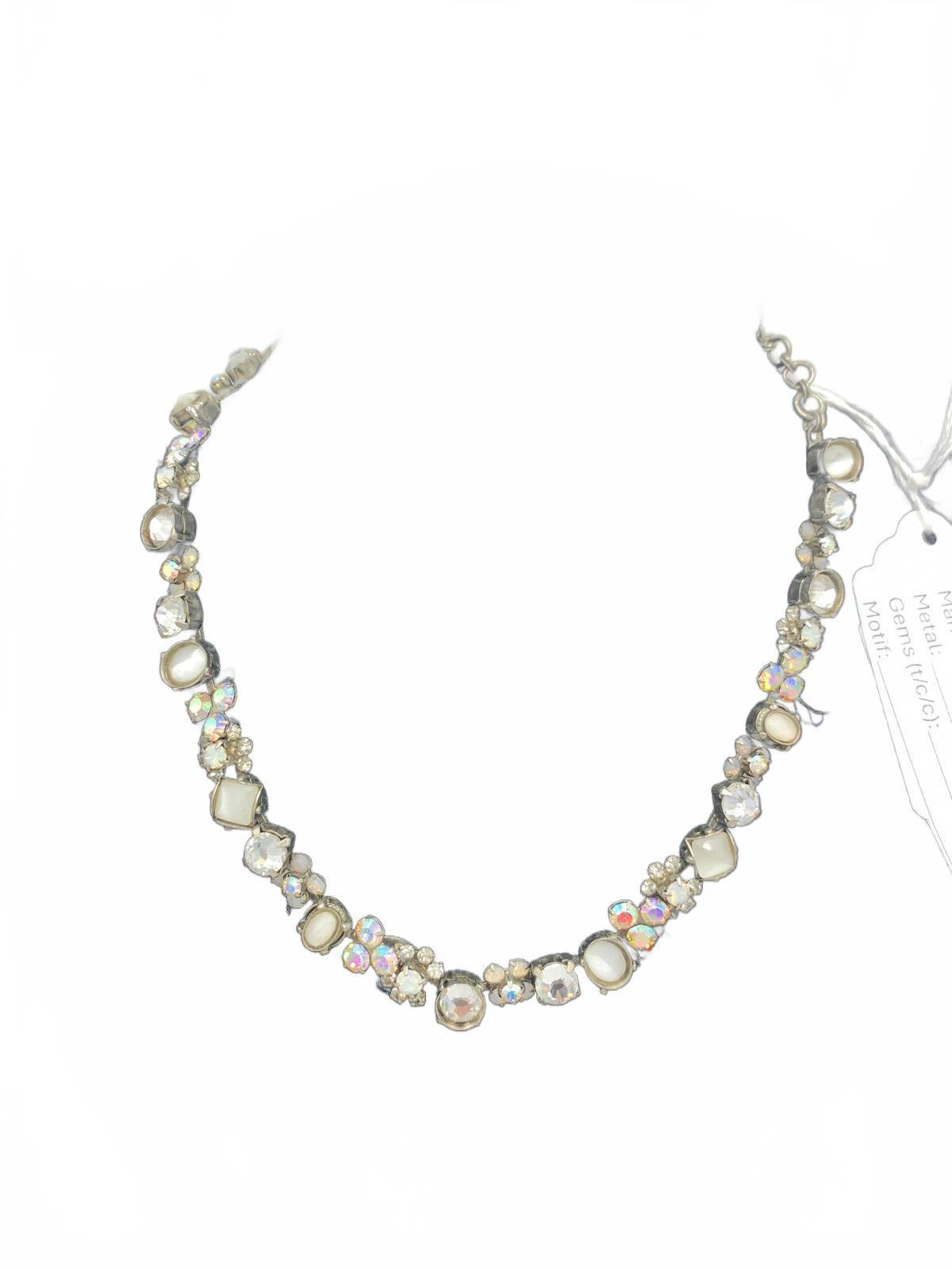 Sorrelli White Rhinestone and Aurora Borealis Necklace