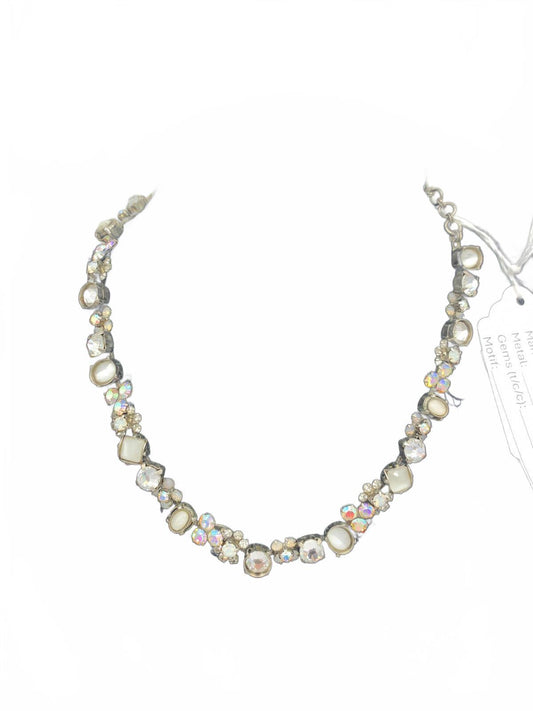 Sorrelli White Rhinestone and Aurora Borealis Necklace