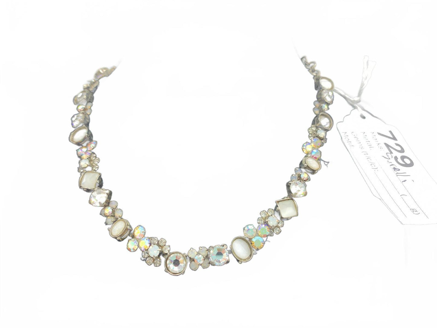 Sorrelli White Rhinestone and Aurora Borealis Necklace
