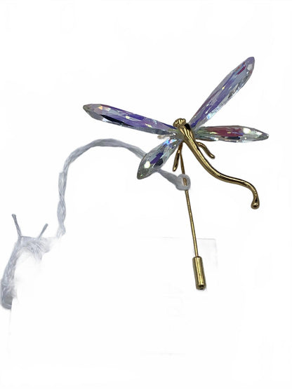 Swarovsky Crystal Gold-Over-Sterling Silver Stick-pin