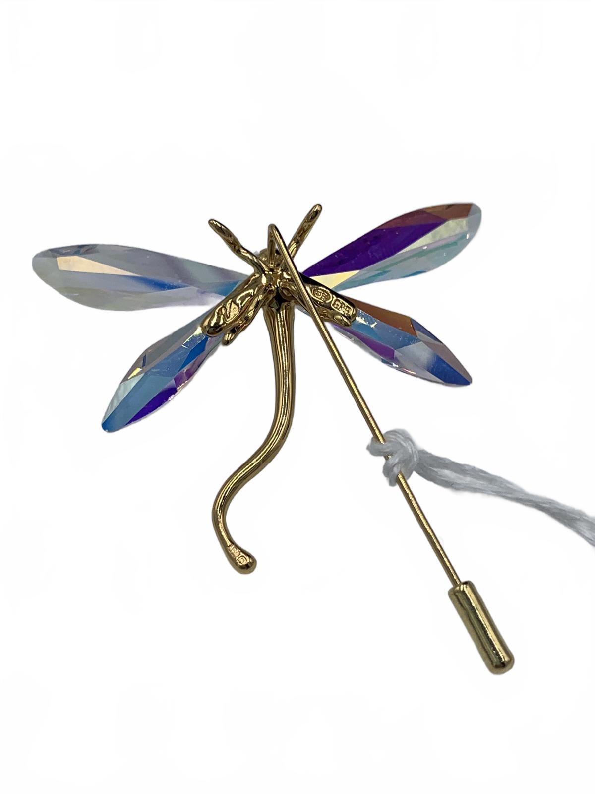 Swarovsky Crystal Gold-Over-Sterling Silver Stick-pin