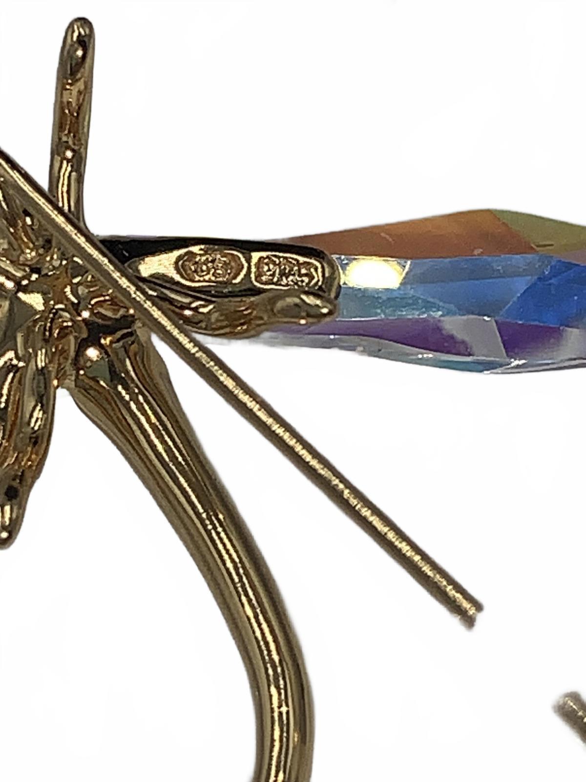 Swarovsky Crystal Gold-Over-Sterling Silver Stick-pin