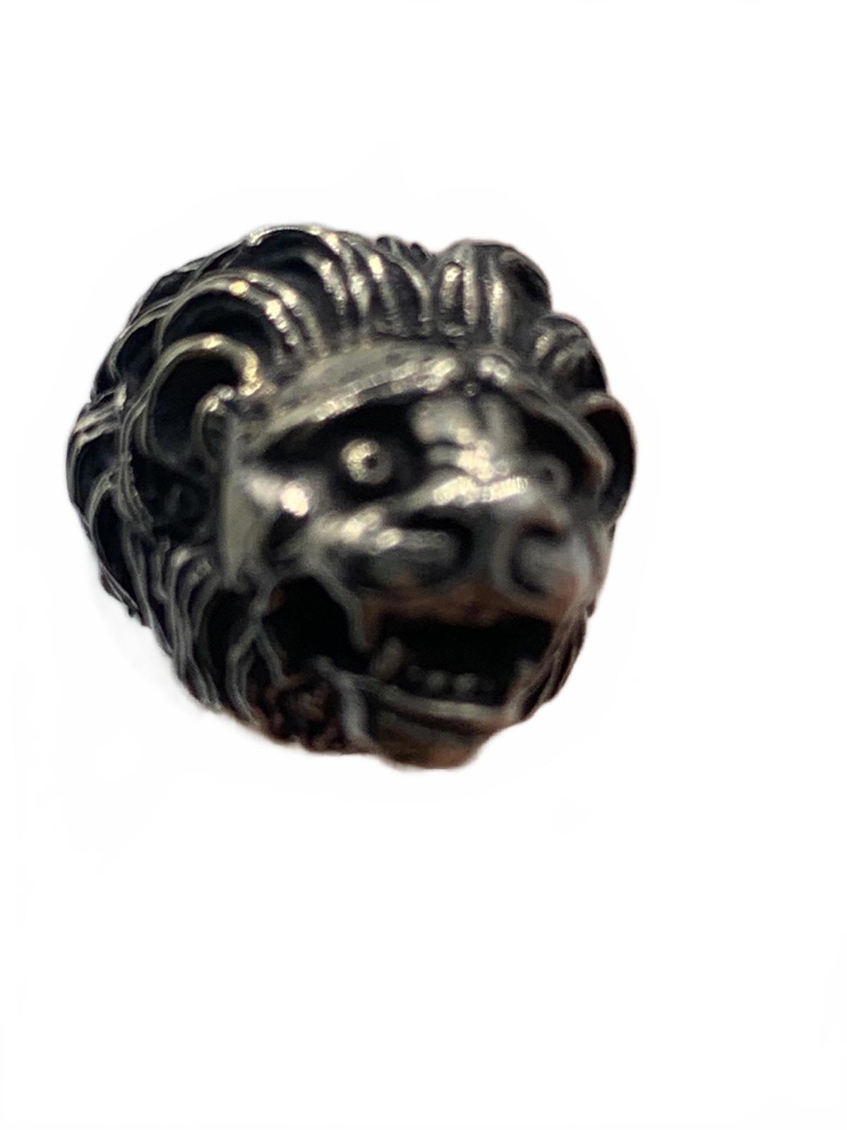 Lion's Head-motif Sterling Silver Hinged Choker