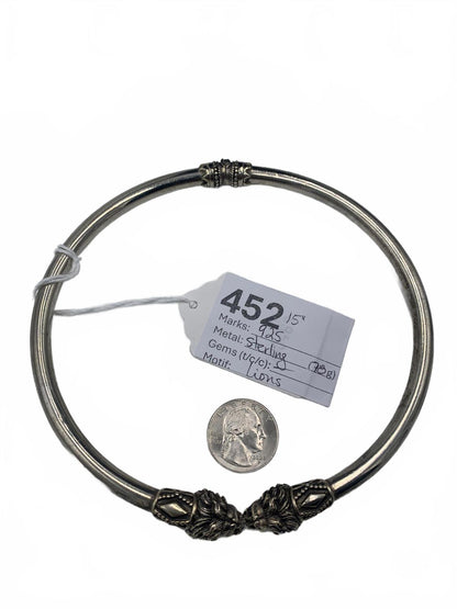 Lion's Head-motif Sterling Silver Hinged Choker