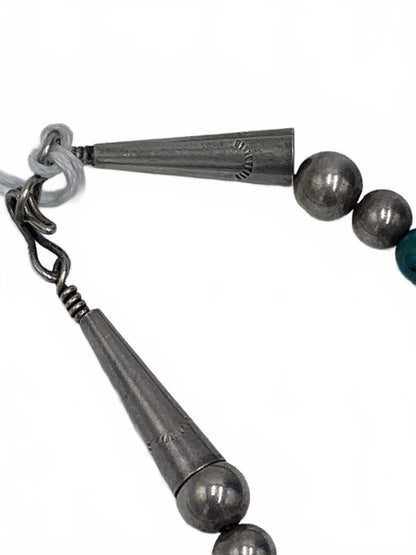 Carol Felley Turquoise Beaded Story Teller Necklace w/Sterling Silver Enhancers