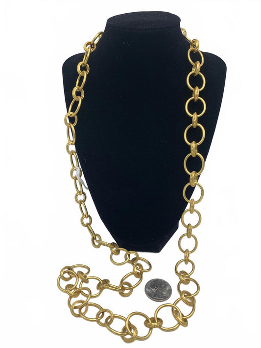 Julie Vos High-Fashion Goldtone Chain Necklace with Toggle Clasp