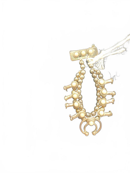 Larry Curley Sterling Silver & Opal "Squash Blossom" Brooch