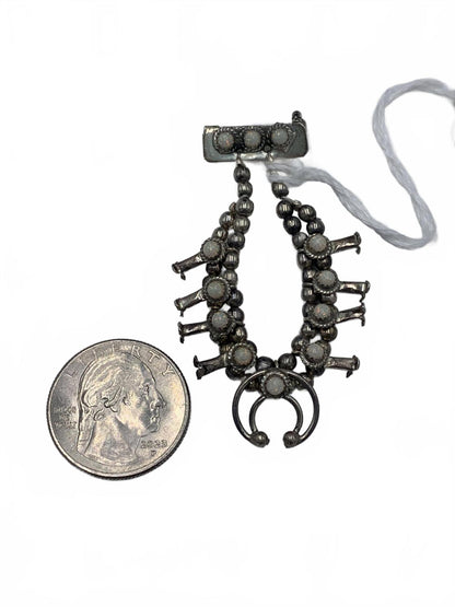 Larry Curley Sterling Silver & Opal "Squash Blossom" Brooch