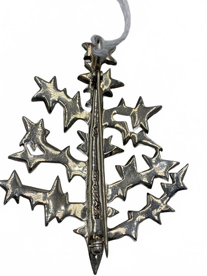 MMA & Forbes/Fabergé Sterling Silver & Cubic Zirconia Tree-motif Brooch/Pendant