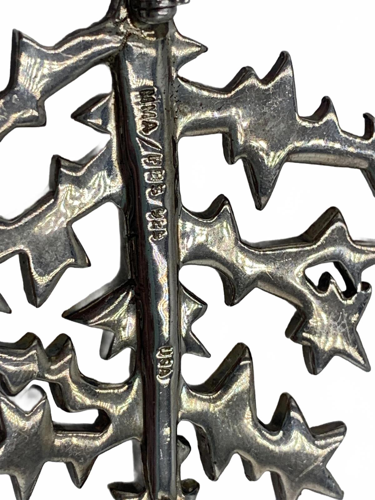 MMA & Forbes/Fabergé Sterling Silver & Cubic Zirconia Tree-motif Brooch/Pendant