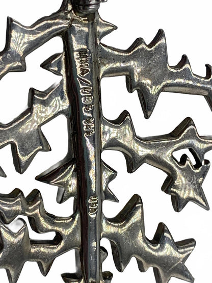 MMA & Forbes/Fabergé Sterling Silver & Cubic Zirconia Tree-motif Brooch/Pendant