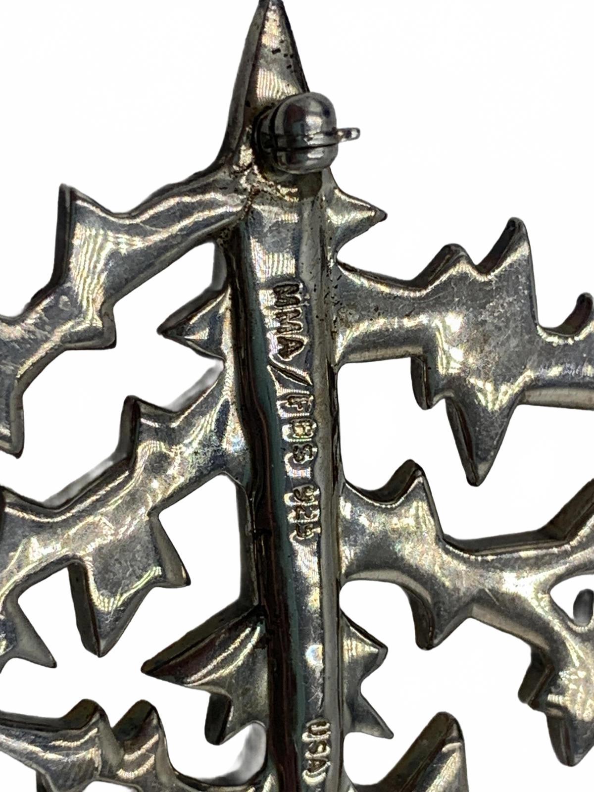 MMA & Forbes/Fabergé Sterling Silver & Cubic Zirconia Tree-motif Brooch/Pendant