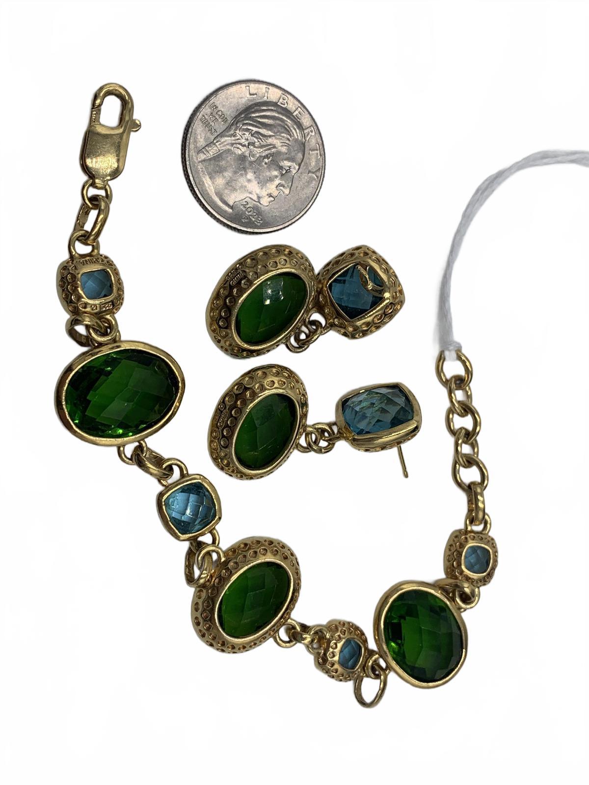 Ross Simons Gold-Over-Sterling Silver Cubic Zirconia Bracelet & Earring Set