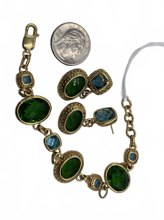 Ross Simons Gold-Over-Sterling Silver Cubic Zirconia Bracelet & Earring Set