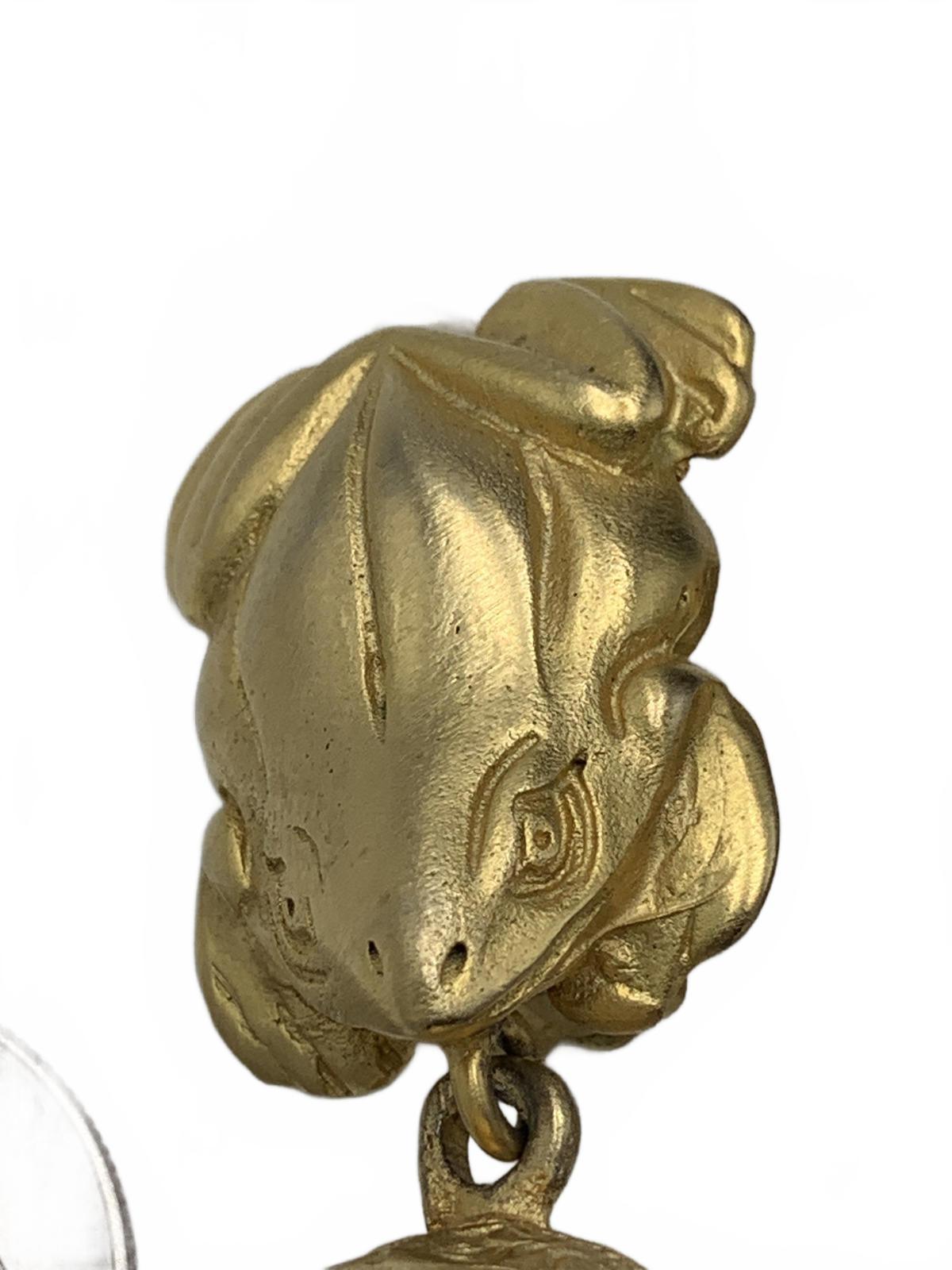 Rare Glenn Miller for Anne Turk Tree Frog Yin-Yang Cloisonné Dangle Earrings