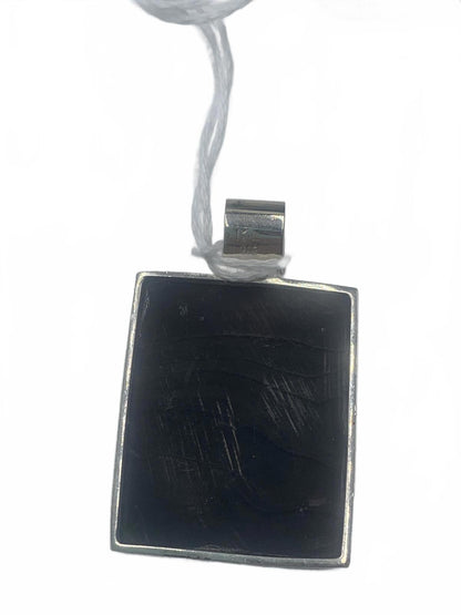 KL Sterling Silver Framed MOP/Abalone/Shell Panel 1.5" Fine Pendant