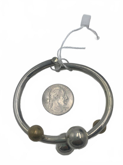 Taxco 925 Mexico Sterling Silver 27g Abstract 6.75" Hinged Clamp Bracelet