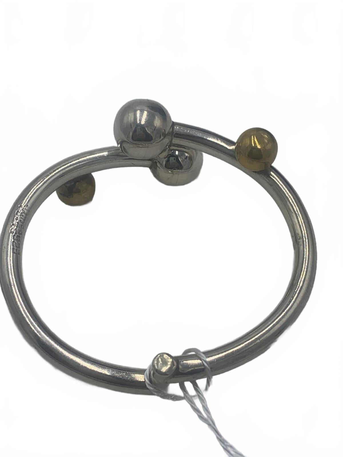 Taxco 925 Mexico Sterling Silver 27g Abstract 6.75" Hinged Clamp Bracelet