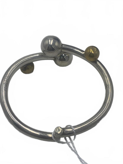 Taxco 925 Mexico Sterling Silver 27g Abstract 6.75" Hinged Clamp Bracelet