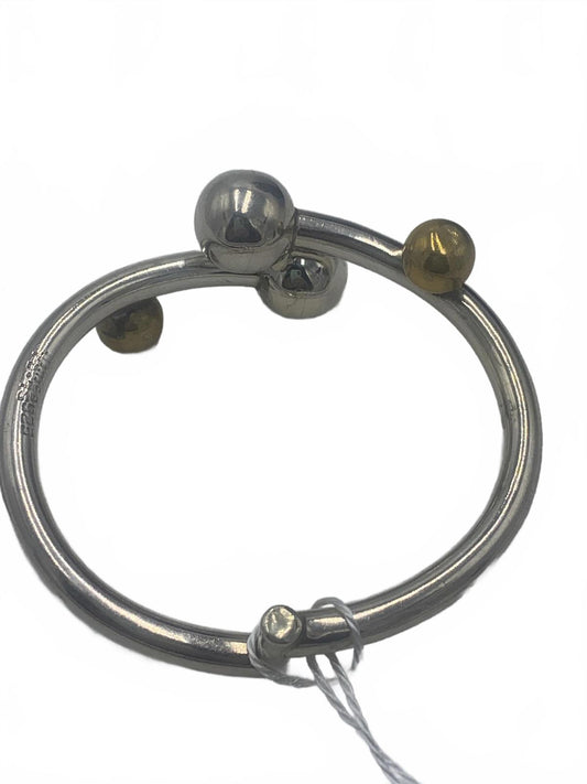 Taxco 925 Mexico Sterling Silver 27g Abstract 6.75" Hinged Clamp Bracelet