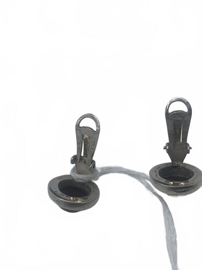 925 Sterling Silver Garnet Cabuchon Bezel-Set 0.5" Fine Micro Clip-On Earrings