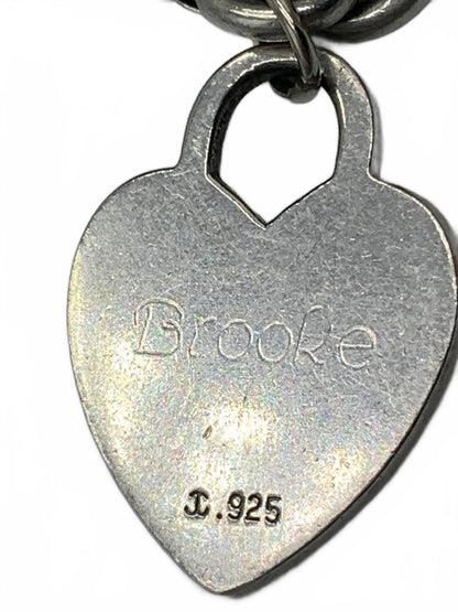 Krementz 925 Sterling Silver 29g Round Link Charm 6.75" Personalized Bracelet