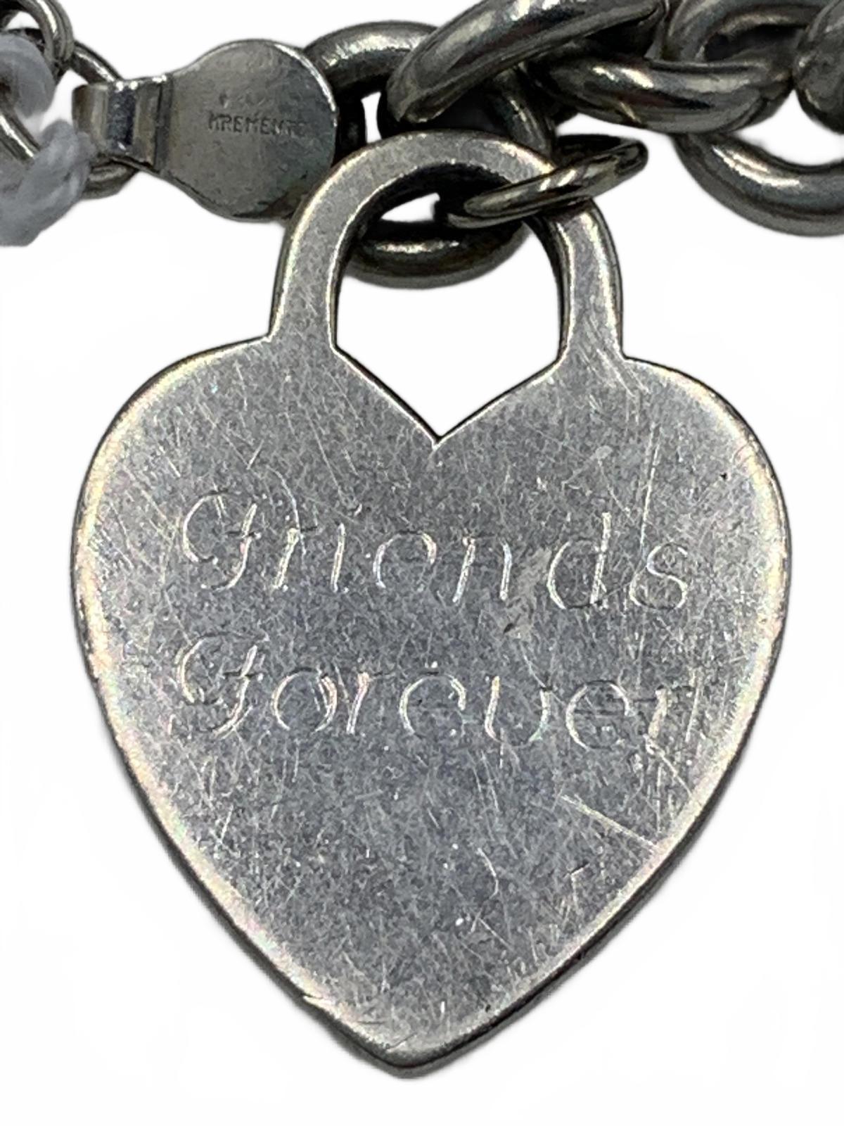 Krementz 925 Sterling Silver 29g Round Link Charm 6.75" Personalized Bracelet