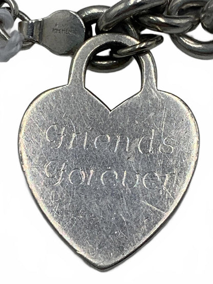 Krementz 925 Sterling Silver 29g Round Link Charm 6.75" Personalized Bracelet