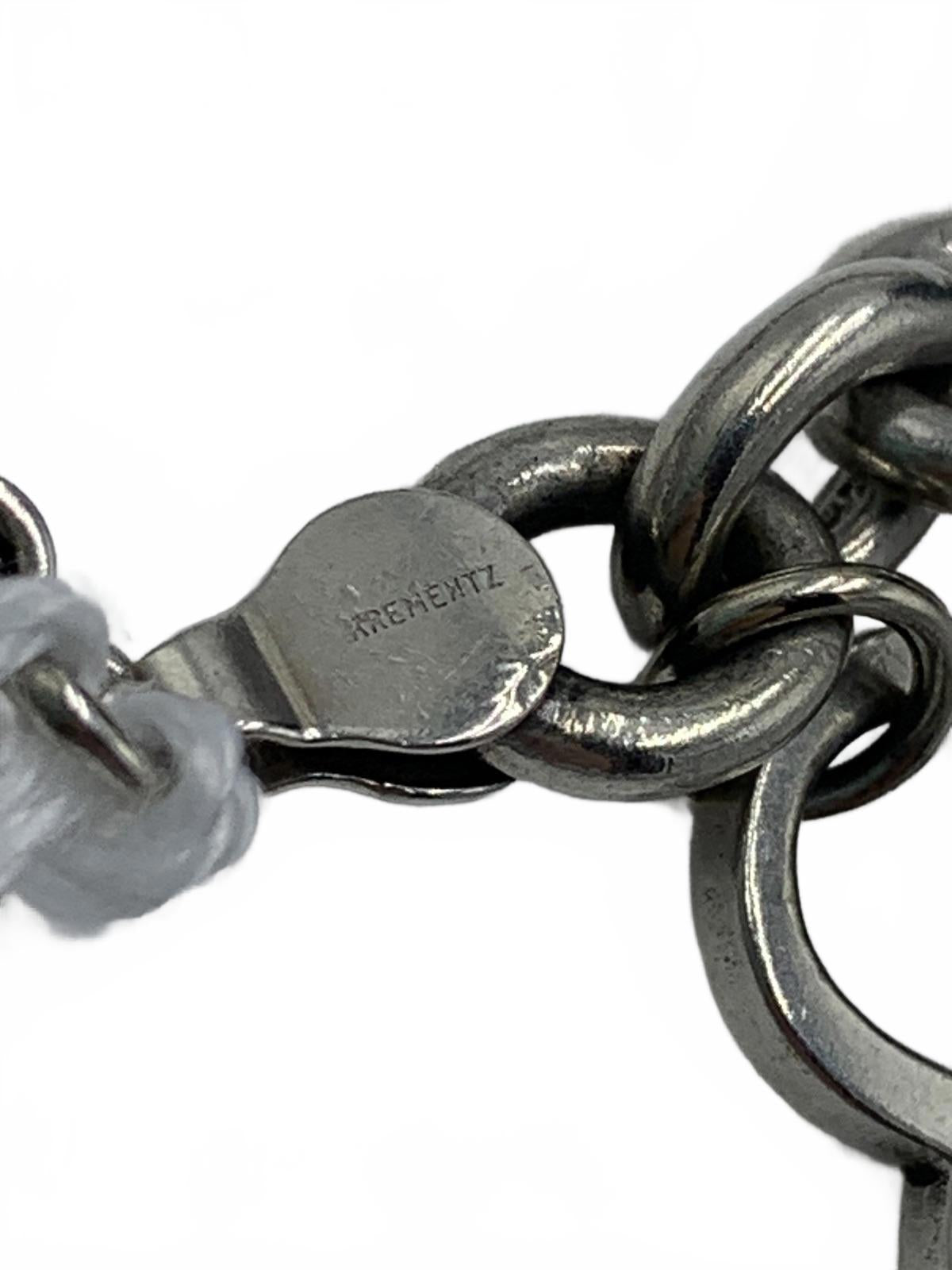 Krementz 925 Sterling Silver 29g Round Link Charm 6.75" Personalized Bracelet