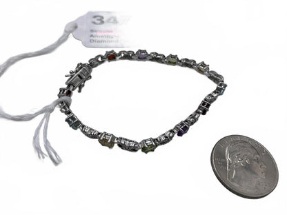 Ross Simons Sterling Silver Amethyst, Peridot, Garnet 6.75" Bracelet