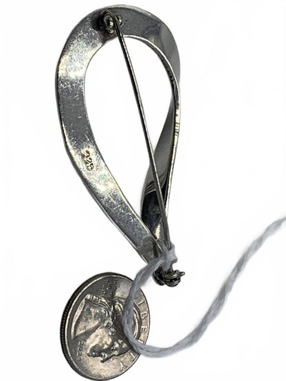 Sterling Silver 16g Amethyst, Peridot, Citrine & Garnet Teardrop Twist 3" Brooch