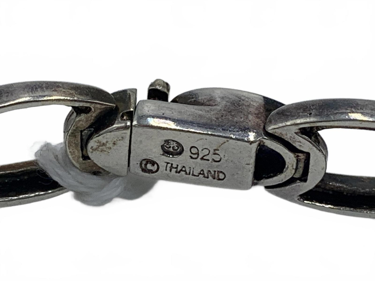 Thailand 925 Sterling Silver 24g Black Onyx Tennis/Link 6.75 Fine Bracelet