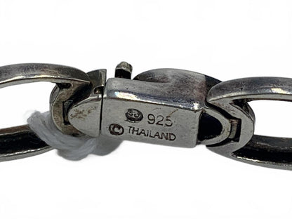 Thailand 925 Sterling Silver 24g Black Onyx Tennis/Link 6.75 Fine Bracelet