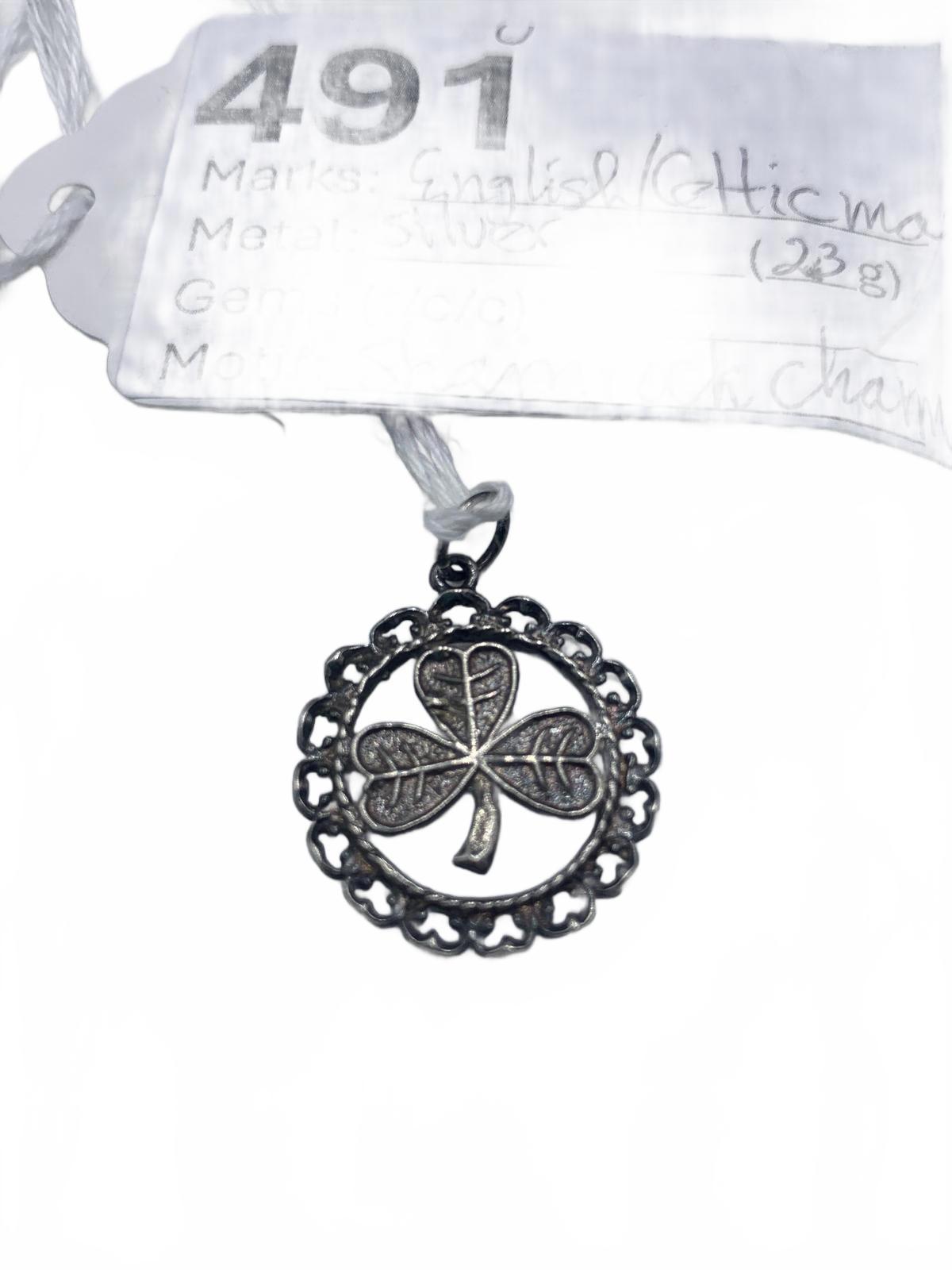 Sterling Silver Filigree Shamrock Clover Small Pendant or Charm