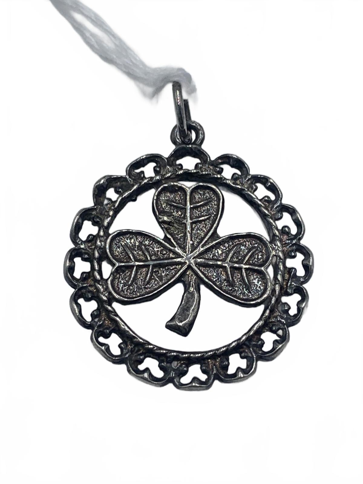 Sterling Silver Filigree Shamrock Clover Small Pendant or Charm