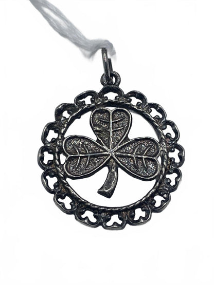 Sterling Silver Filigree Shamrock Clover Small Pendant or Charm