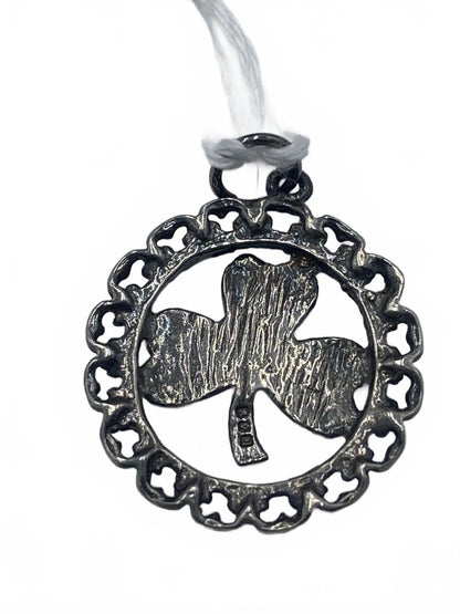 Sterling Silver Filigree Shamrock Clover Small Pendant or Charm