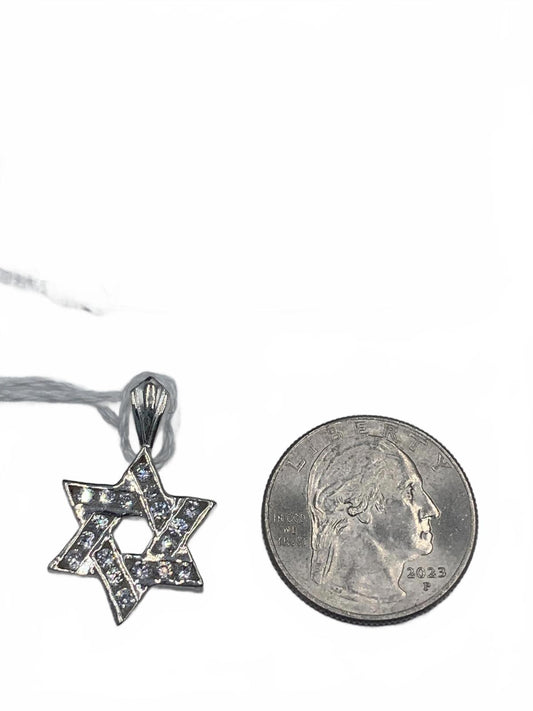 Sterling Silver & Cubic Zirconia Star of David "Life" Pendant