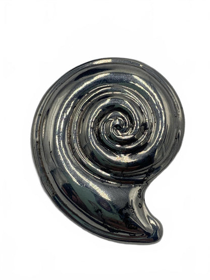 Large Sterling Silver Nautilus Motif Clip-On Earrings