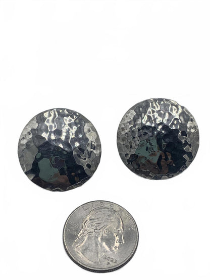 Hammered "Cymbals" Post Earrings in Sterling Silver