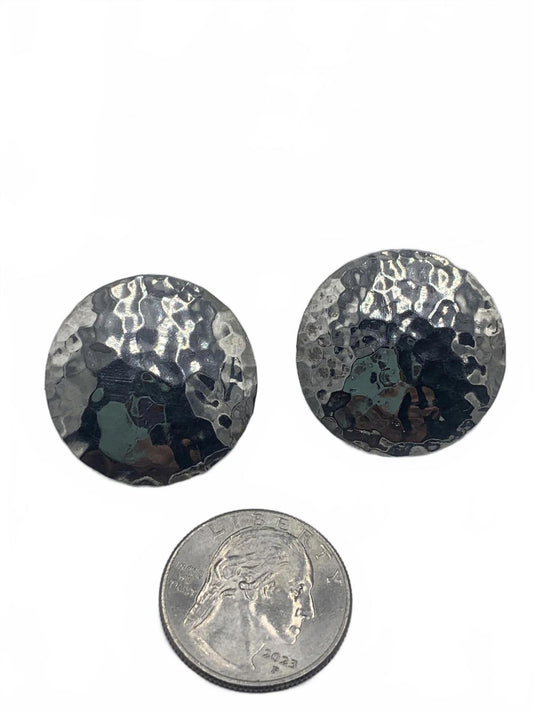 Hammered "Cymbals" Post Earrings in Sterling Silver