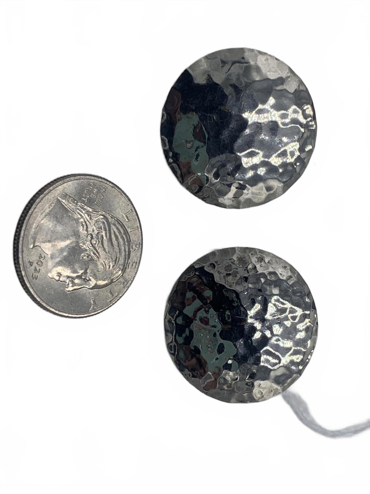 Hammered "Cymbals" Post Earrings in Sterling Silver